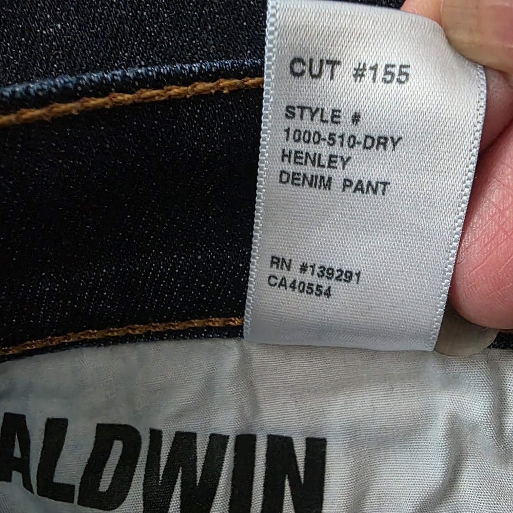 Baldwin The Henley Slim Leg Crop Men's Dark Blue Jeans 31 - Picture 14 of 14
